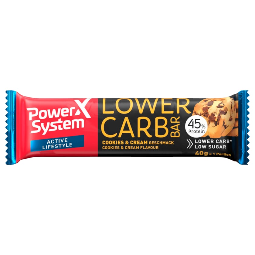 Power System Active Lifestyle Lower Carb Bar Cookies & Cream 40g